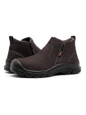 DRKA Men's Slip-On Chelsea Steel Toe Work Boots Size 13 NEW